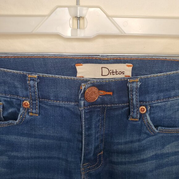 Pre-Loved Women’s Blue Dittos Skinny Flare Mid Rise Shorts Size 27 - Picture 7 of 9